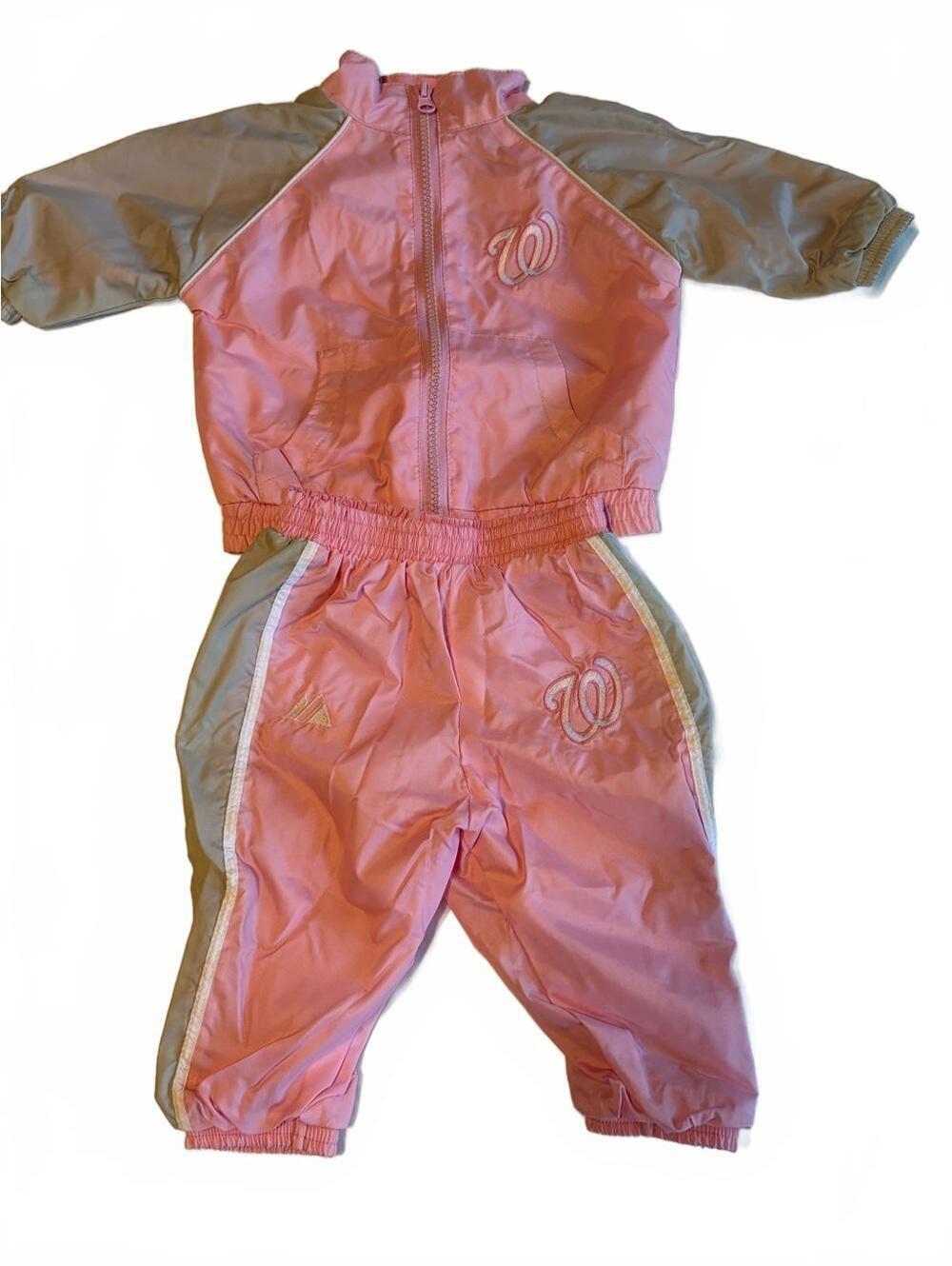 Majestic Washington Nationals Baby Tracksuit Pink Gray MLB Infant Outfit